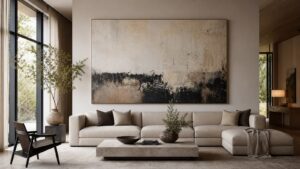 Living room design featuring oversized wall art for living rooms: how to make a bold statement without overwhelming your space