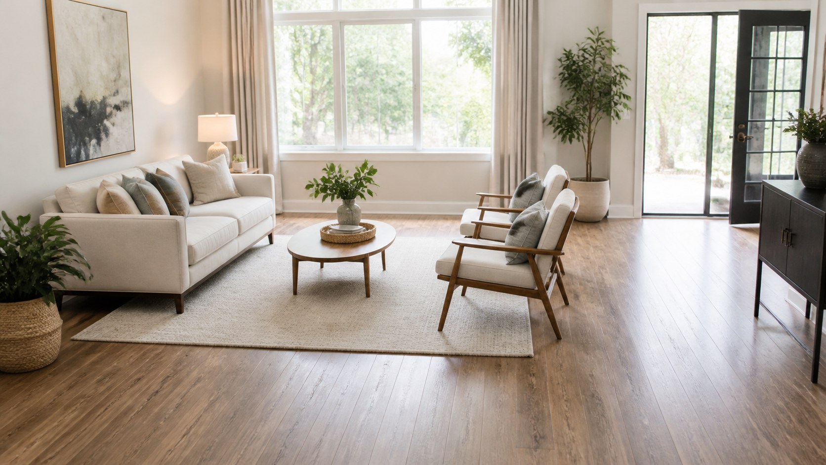 comfortable passage width, open floor space, and realistic movement around seating