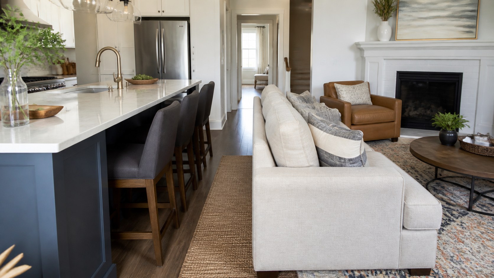 open-plan mistakes, island crowding, mismatched zones, poor paths, and competing focal points